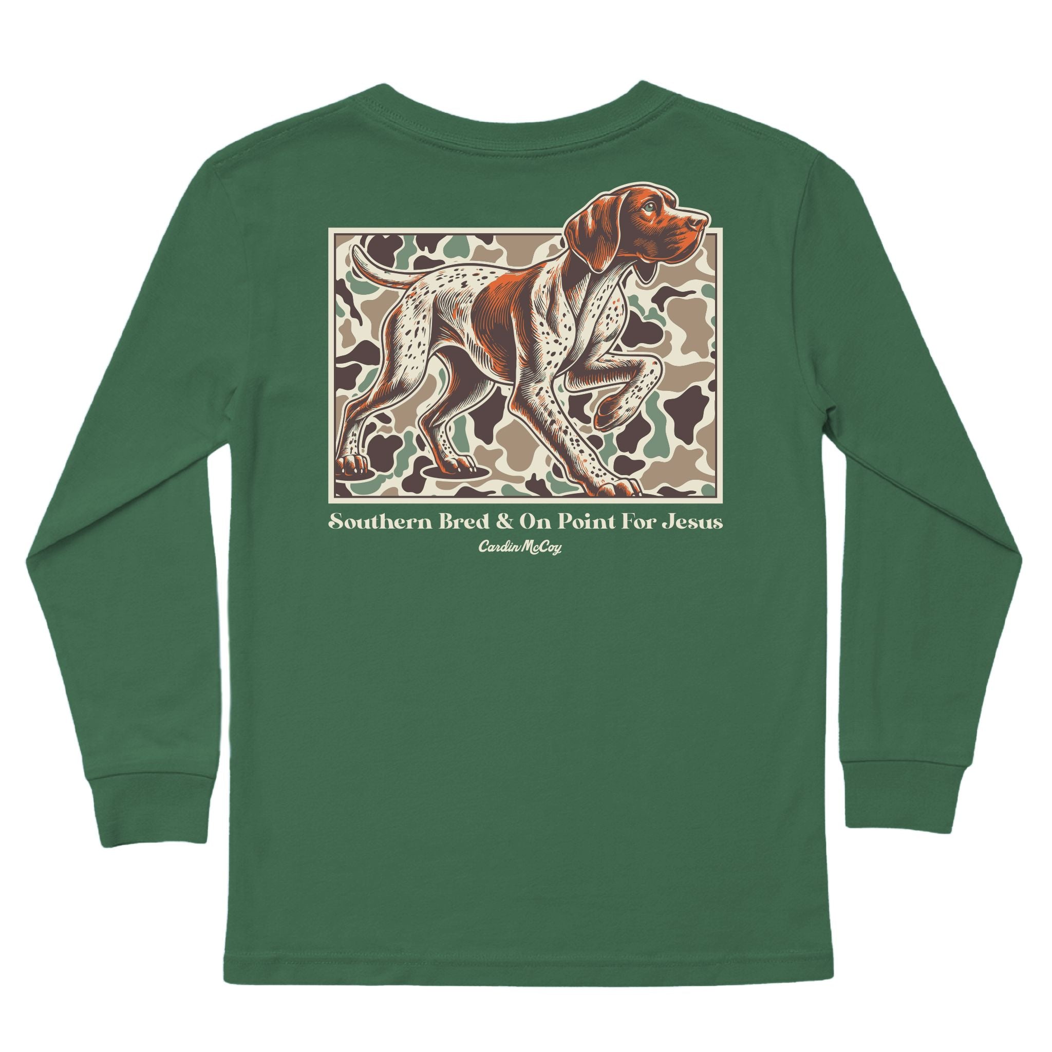 Boys' Southern Bred Pointer Long-Sleeve Tee Long Sleeve T-Shirt Cardin McCoy Dark Olive XXS (2/3) Pocket