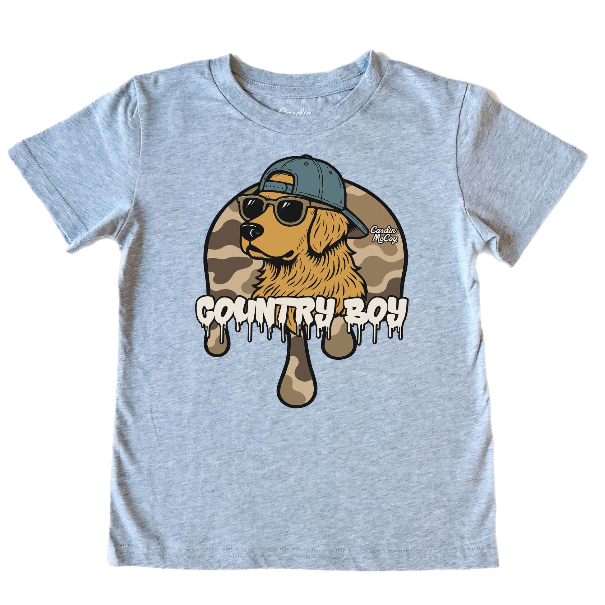 Kids' Country Boy Drip Front Short-Sleeve Tee Short Sleeve T-Shirt Cardin McCoy Heather Gray XXS (2/3) No Pocket