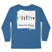 Kids' Fishing For Trouble Long-Sleeve Tee Long Sleeve T-Shirt Cardin McCoy Blue XXS (2/3) Pocket