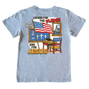Kids' I Stand For The Pledge Short-Sleeve Tee Short Sleeve T-Shirt Cardin McCoy Heather Gray XXS (2/3) Pocket