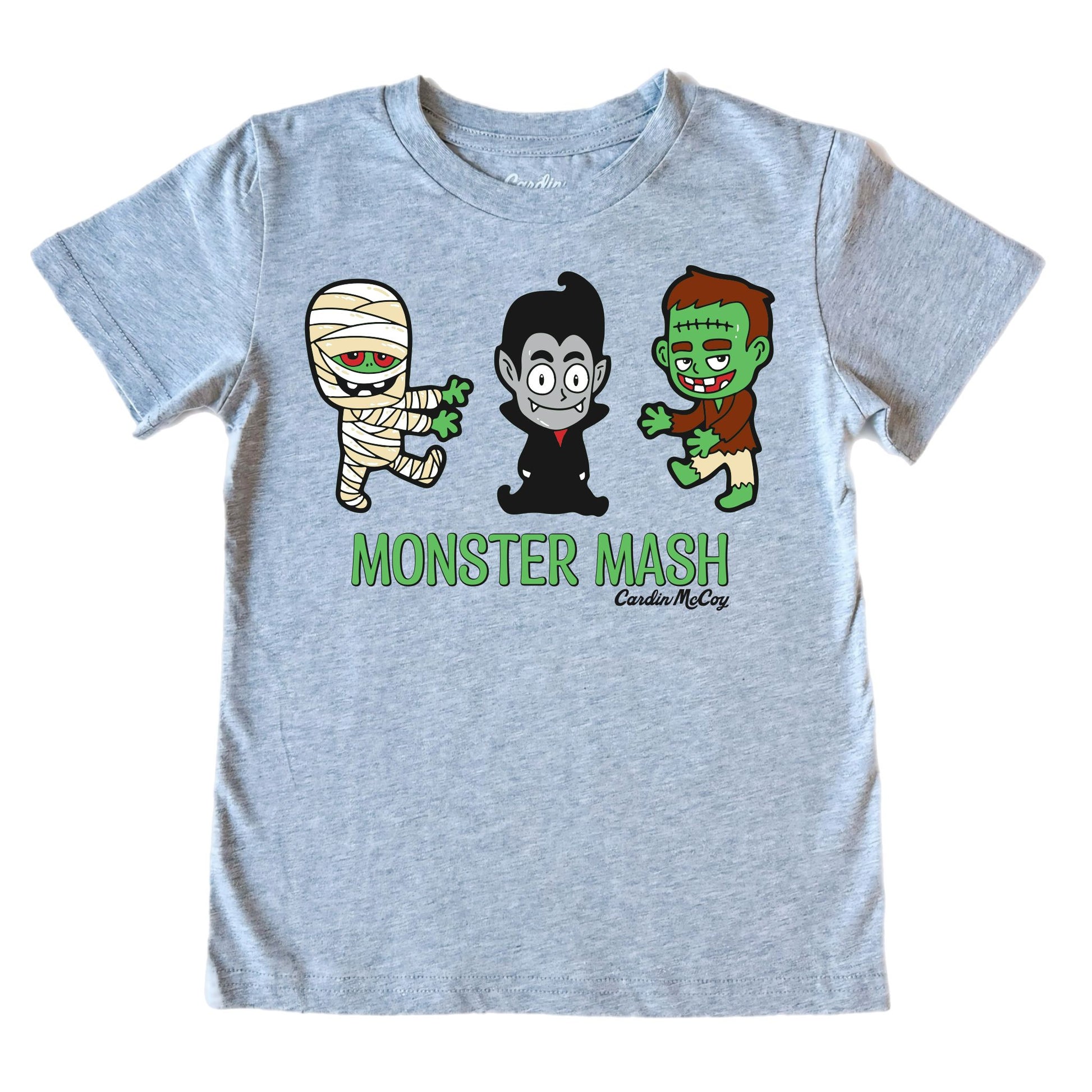 Kids' Monster Mash Front Short-Sleeve Tee Short Sleeve T-Shirt Cardin McCoy Heather Gray XXS (2/3) No Pocket