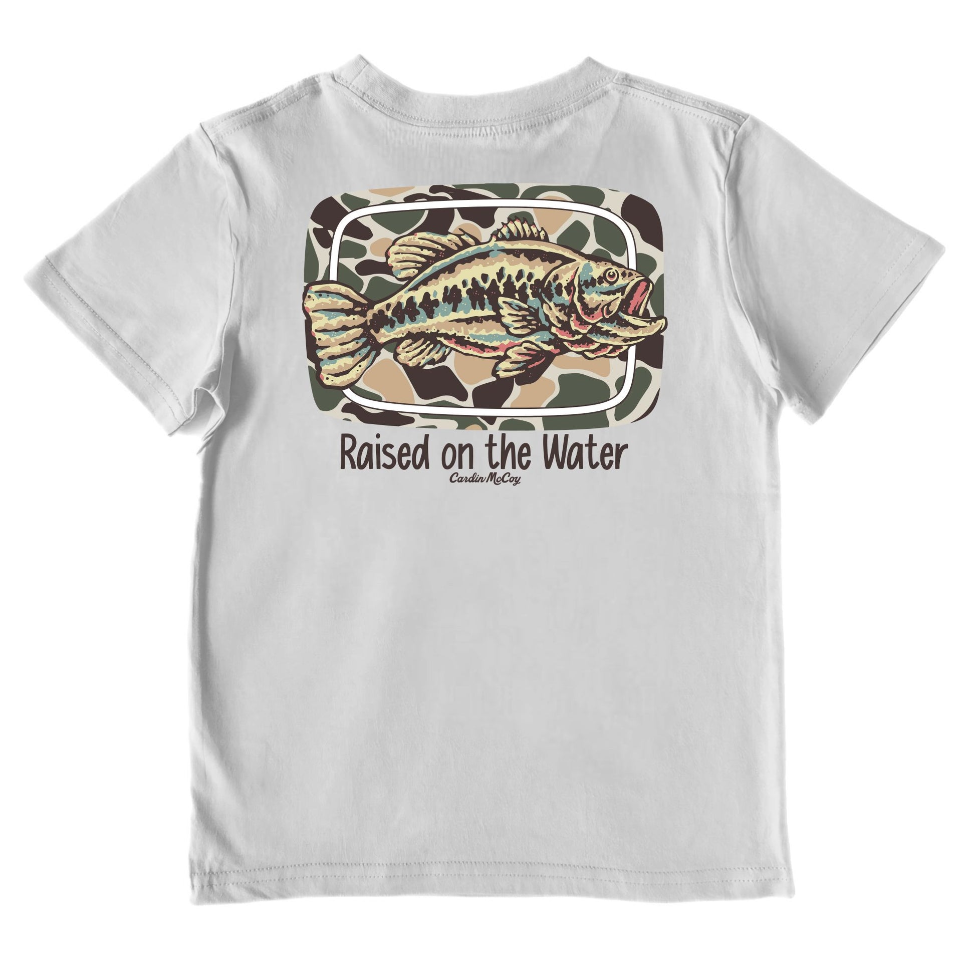 Kids' Raised On The Water (Fish) Short-Sleeve Performance Tee Short Sleeve T-Shirt Cardin McCoy Gray Mist XXS (2/3) Performance