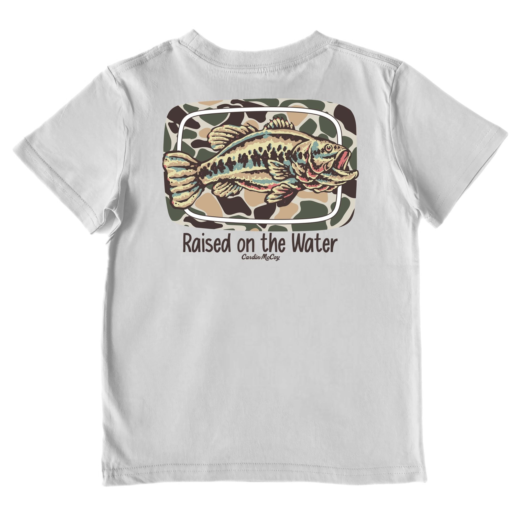 Kids' Raised On The Water (Fish) Short-Sleeve Performance Tee Short Sleeve T-Shirt Cardin McCoy Gray Mist XXS (2/3) Performance
