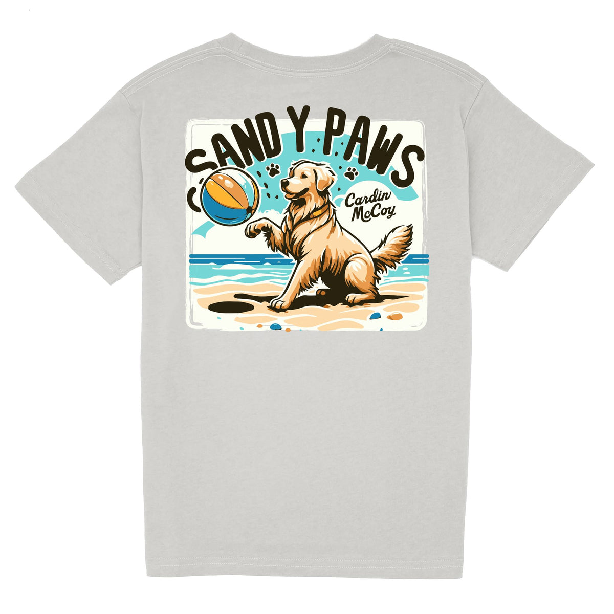 Kids' Sandy Paws Short Sleeve Tee Short Sleeve T-Shirt Cardin McCoy Ice Gray XXS (2/3) No Pocket
