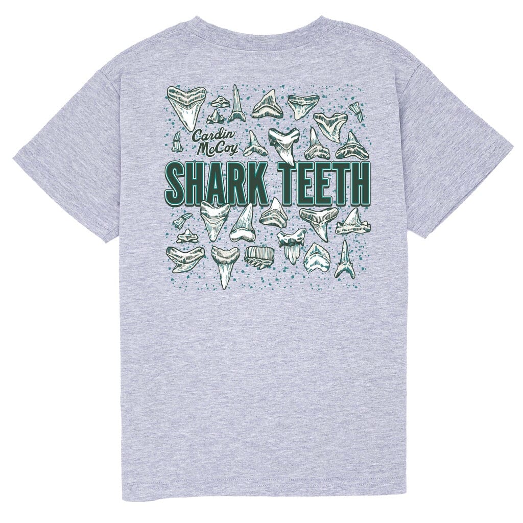 Kids' Shark Teeth Short Sleeve Pocket Tee Short Sleeve T-Shirt Cardin McCoy Heather Gray XXS (2/3) Pocket
