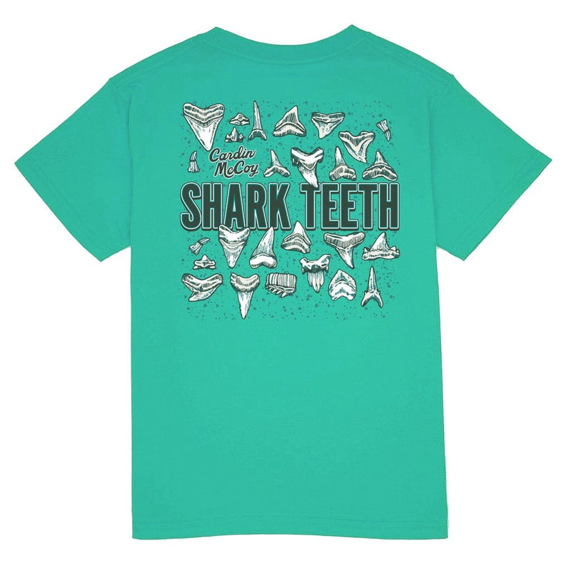 Kids' Shark Teeth Short Sleeve Pocket Tee Short Sleeve T-Shirt Cardin McCoy Teal XXS (2/3) Pocket