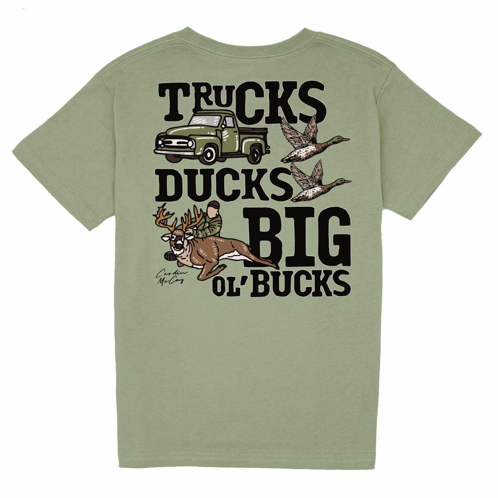 Kids' Trucks, Ducks and Bucks Short Sleeve Pocket Tee Short Sleeve T-Shirt Cardin McCoy Light Olive XXS (2/3) 