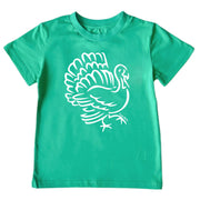 Kids' Turkey Sketch Front Short-Sleeve Tee Short Sleeve T-Shirt Cardin McCoy Green XXS (2/3) No Pocket