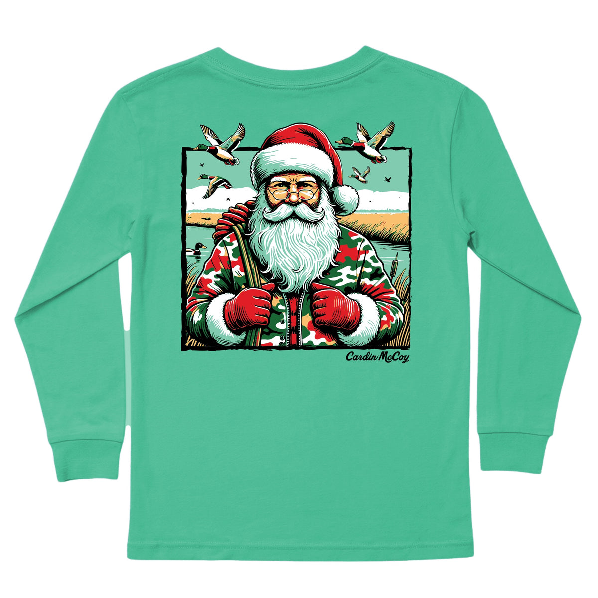 Kids' Duck Hunter Santa Long-Sleeve Tee