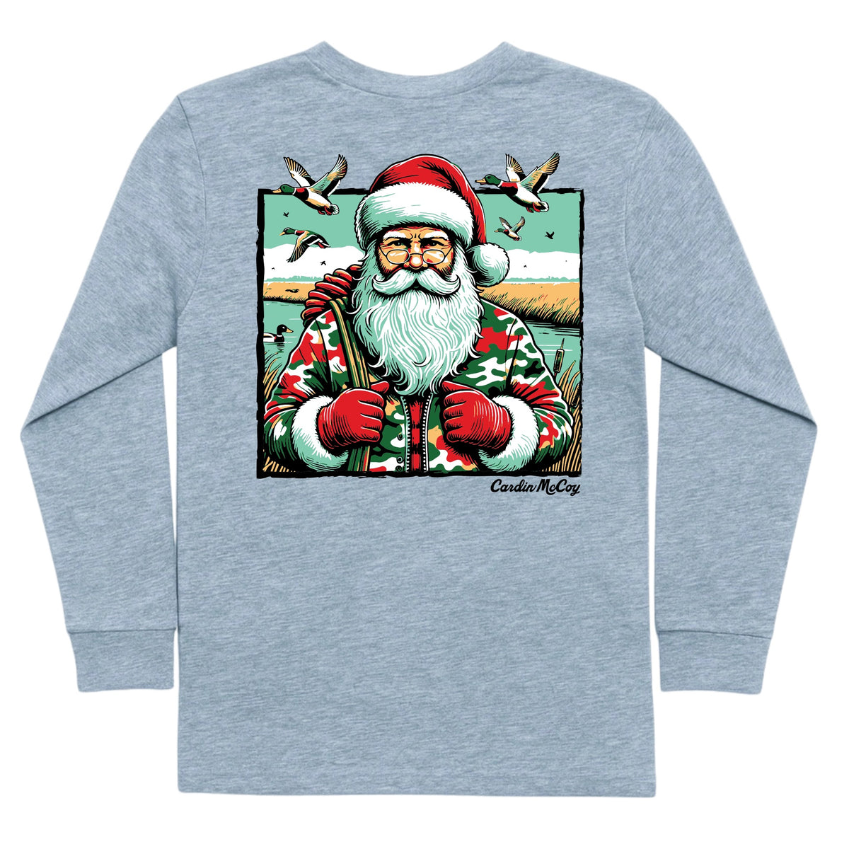 Kids' Duck Hunter Santa Long-Sleeve Tee