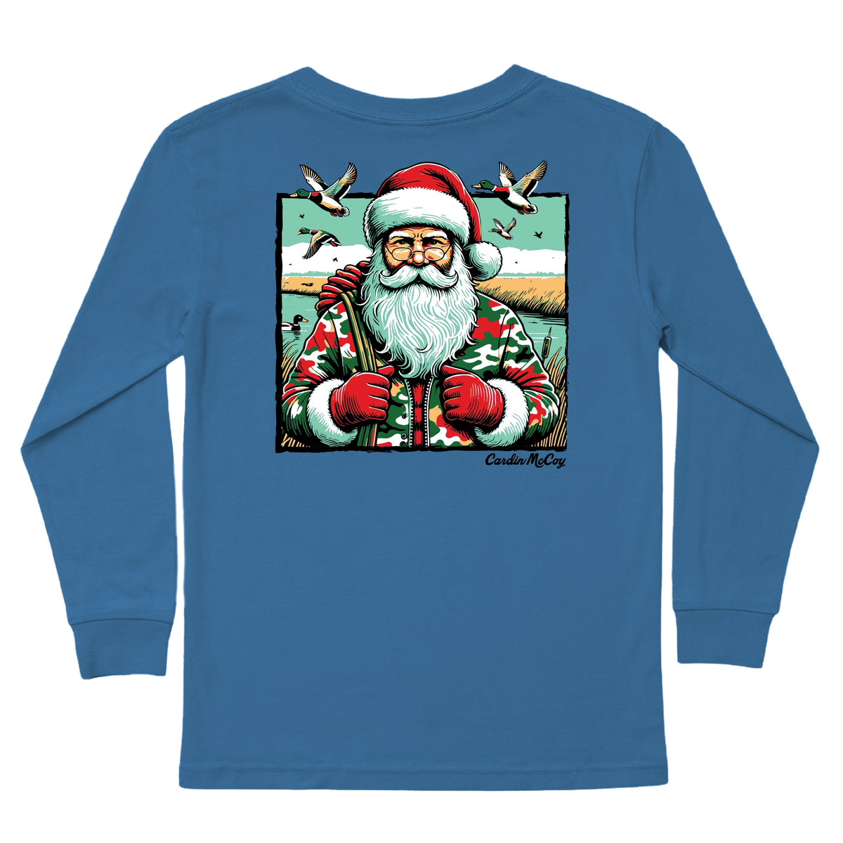 Kids' Duck Hunter Santa Long-Sleeve Tee