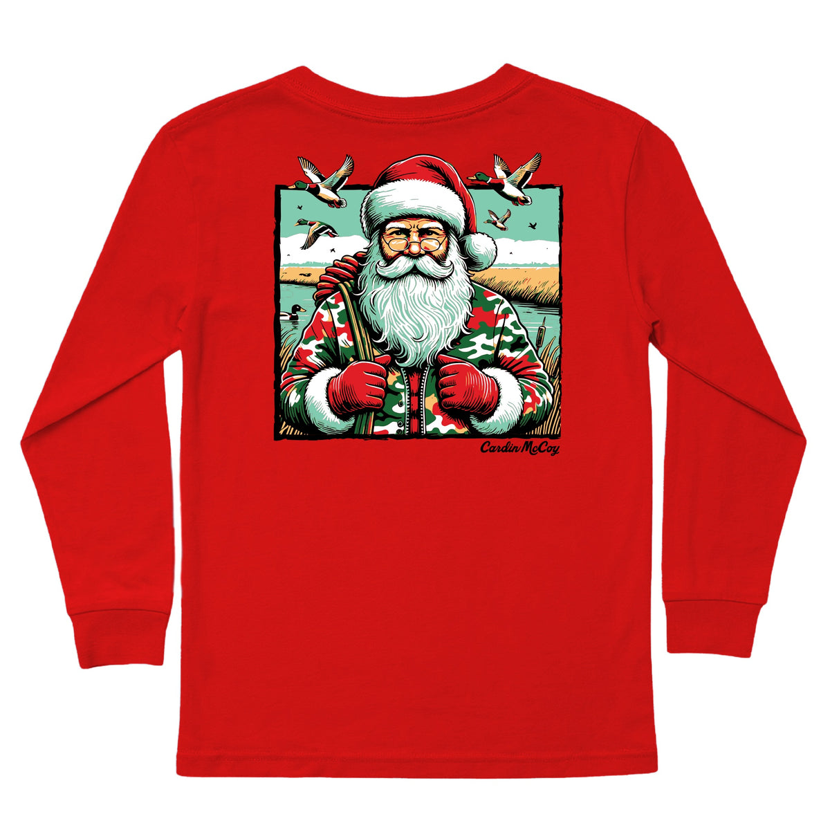 Kids' Duck Hunter Santa Long-Sleeve Tee