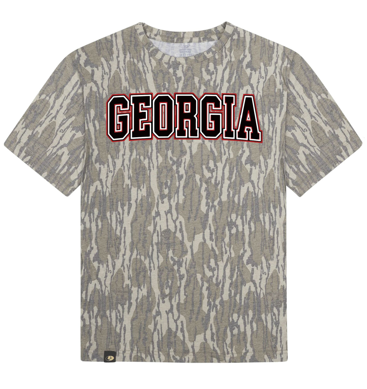 Adult Georgia Mossy Oak Bottomland Washed Out Short-Sleeve Tee Short Sleeve T-Shirt Mossy Oak Original Bottomland Adult Small Pocket