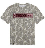 Adult Mississippi Mossy Oak Bottomland Washed Out Short-Sleeve Tee Long Sleeve T-Shirt Mossy Oak Original Bottomland Adult Small Front