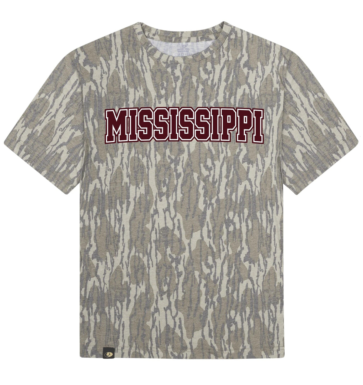 Adult Mississippi Mossy Oak Bottomland Washed Out Short-Sleeve Tee Long Sleeve T-Shirt Mossy Oak Original Bottomland Adult Small Front