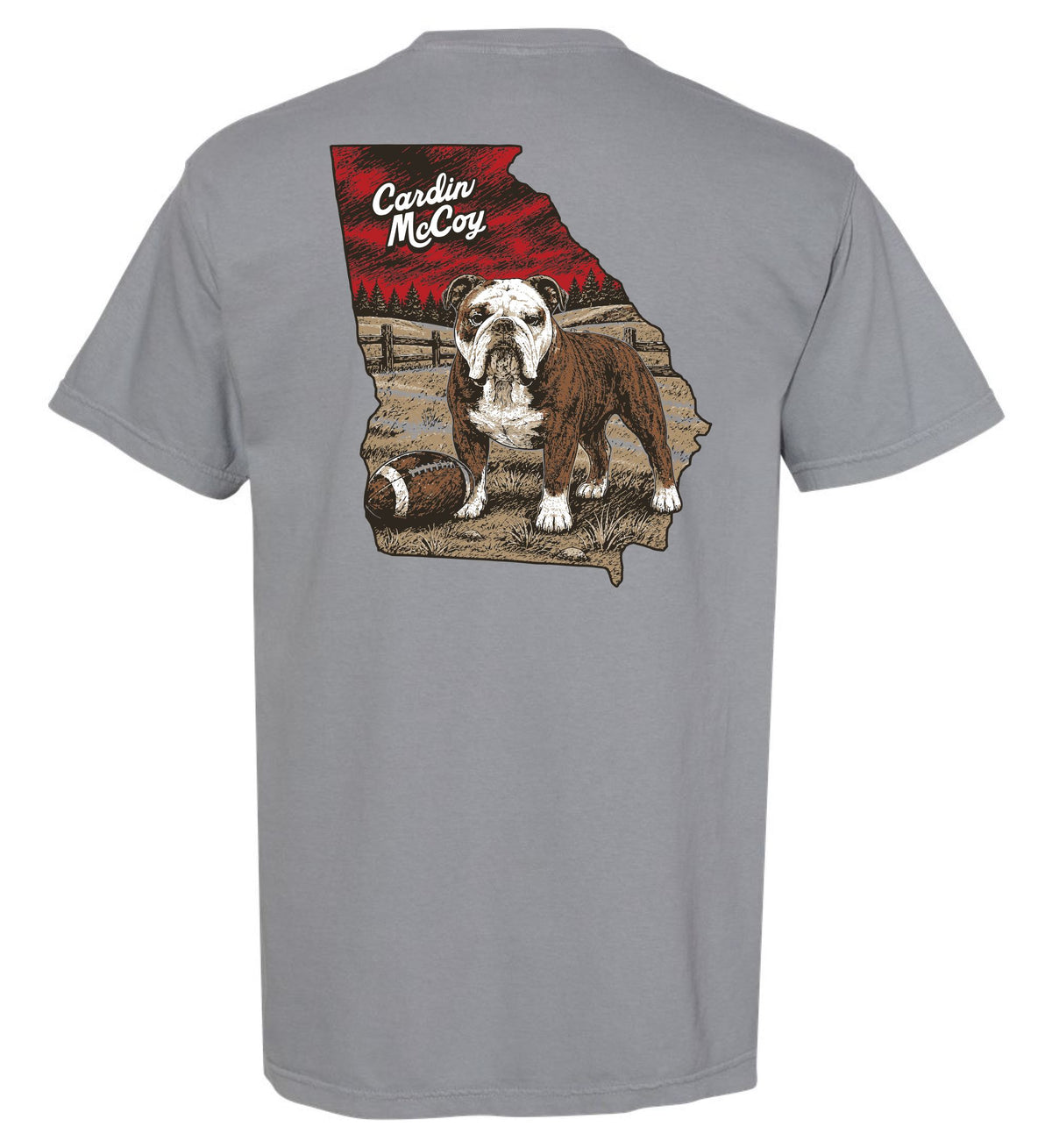 Adults' Bulldog Football Short-Sleeve Tee Short Sleeve T-Shirt Cardin McCoy Granite Adult Small Pocket