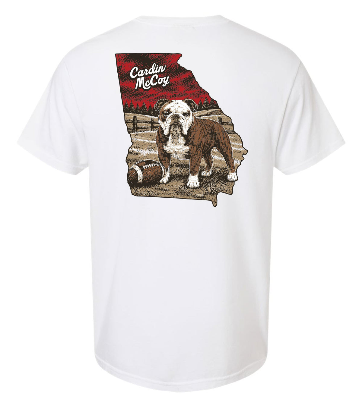 Adults' Bulldog Football Short-Sleeve Tee Short Sleeve T-Shirt Cardin McCoy White Adult Small Pocket