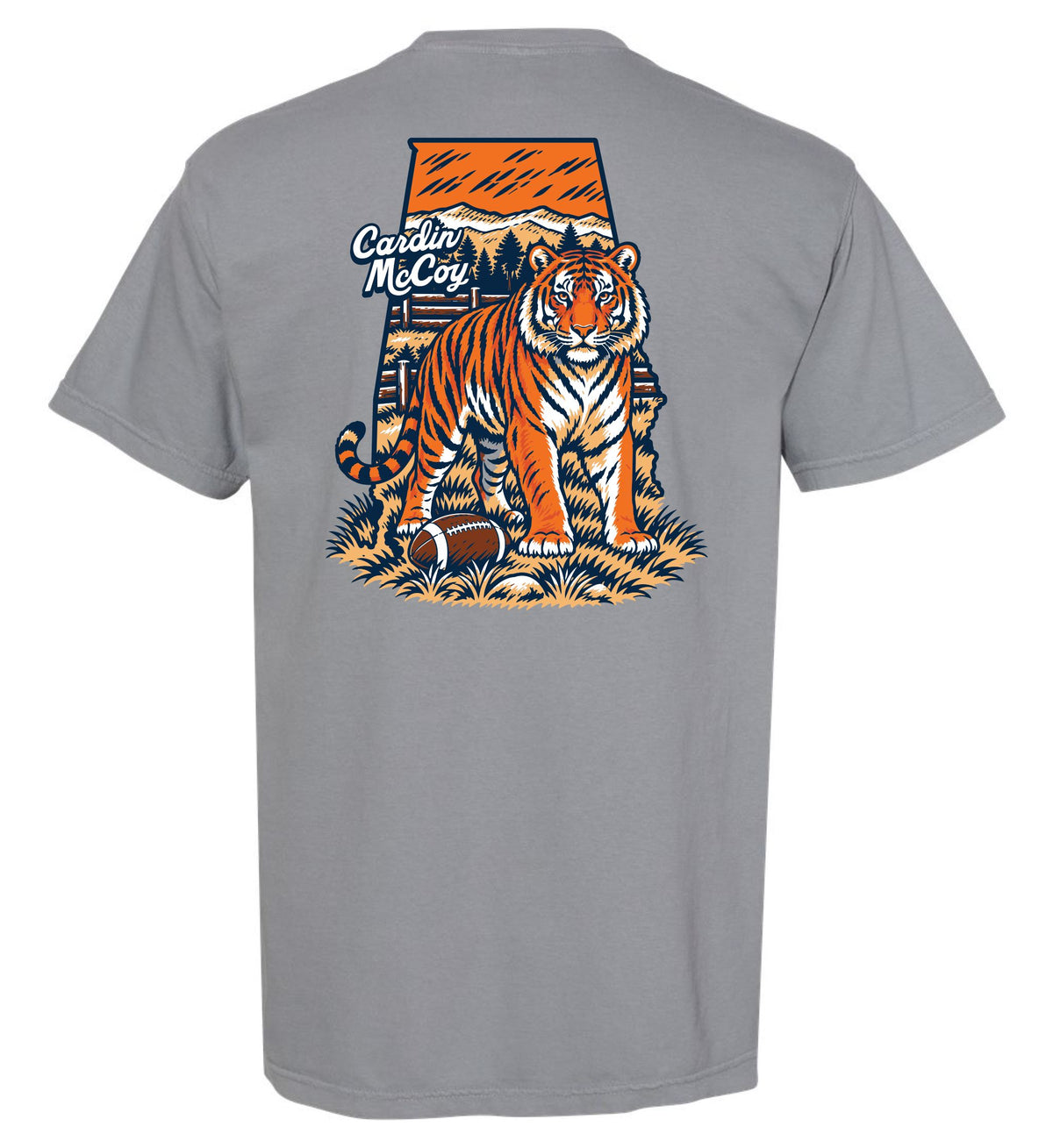 Adults' Tiger Football Short-Sleeve Tee Short Sleeve T-Shirt Cardin McCoy Granite Adult Small Pocket