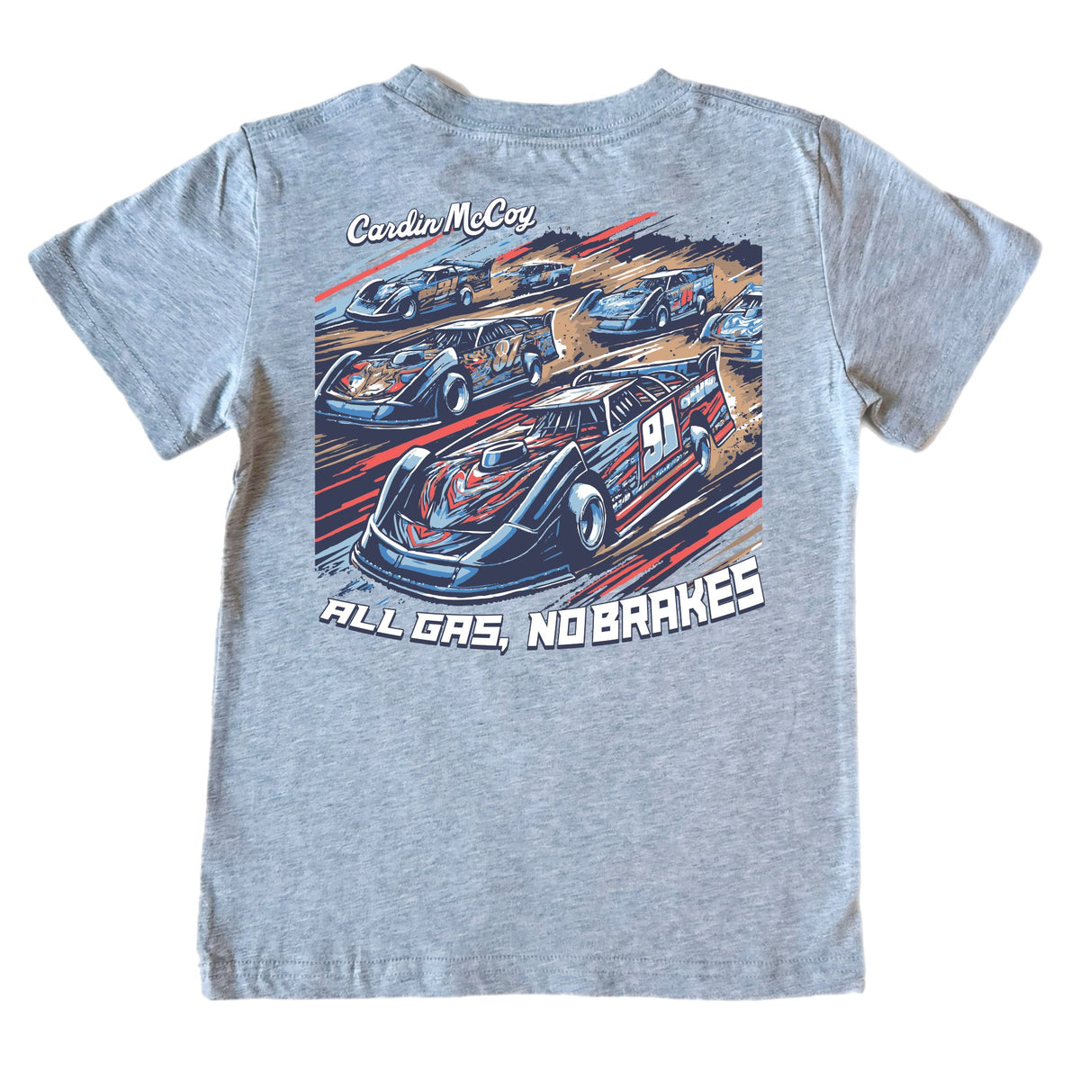 Boys' All Gas No Brakes Short-Sleeve Tee Short Sleeve T-Shirt Cardin McCoy Heather Gray XXS (2/3) Pocket