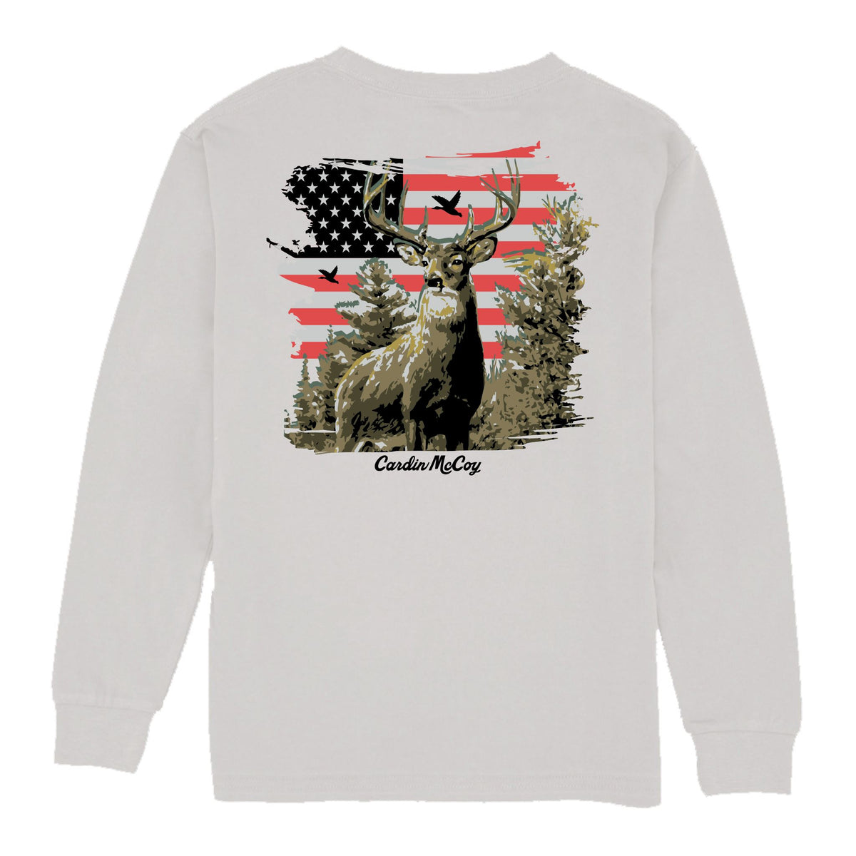 Boys' American Buck Long-Sleeve Tee Long Sleeve T-Shirt Cardin McCoy Ice Gray XXS (2/3) Pocket