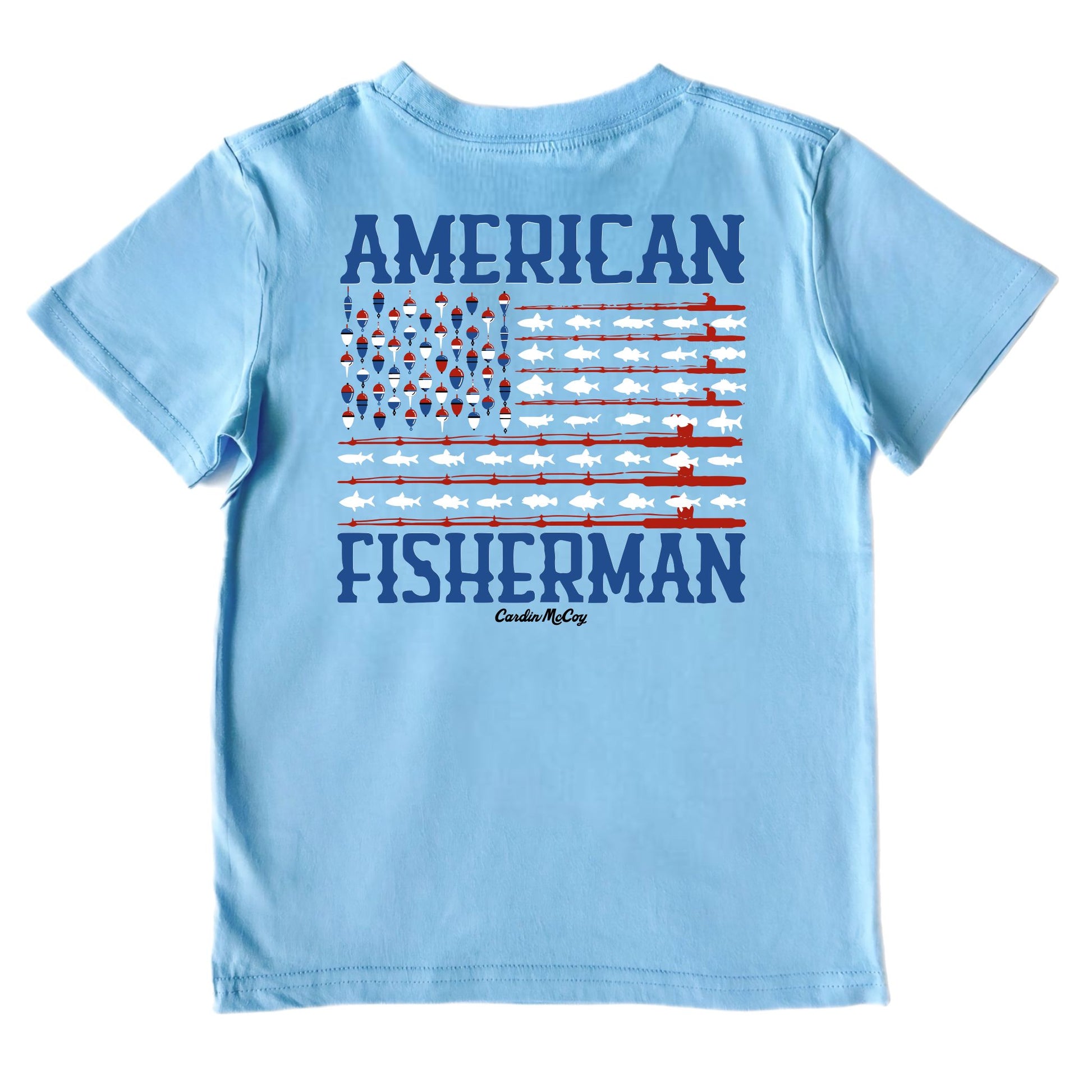 Boys' American Fisherman Short-Sleeve Tee Short Sleeve T-Shirt Cardin McCoy Light Blue XXS (2/3) Pocket