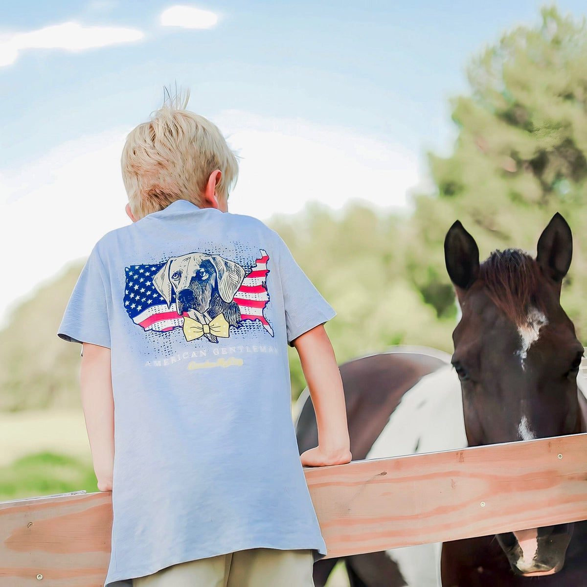 Boys' American Gentleman Dog Short-Sleeve Tee Short Sleeve T-Shirt Cardin McCoy 