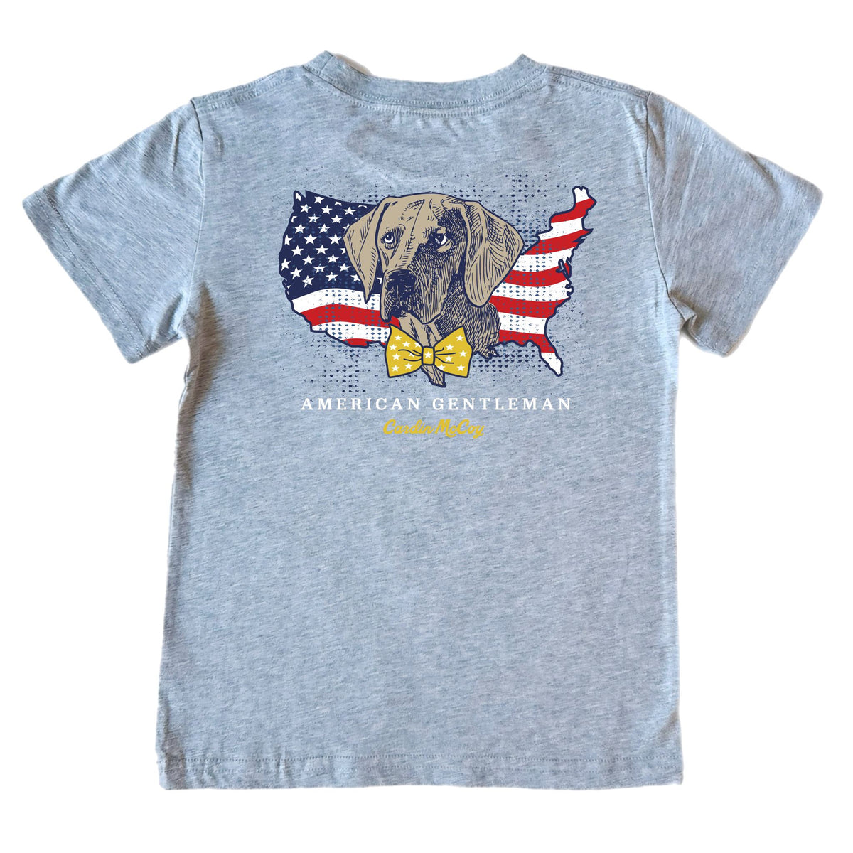 Boys' American Gentleman Dog Short-Sleeve Tee Short Sleeve T-Shirt Cardin McCoy Heather Gray XXS (2/3) Pocket