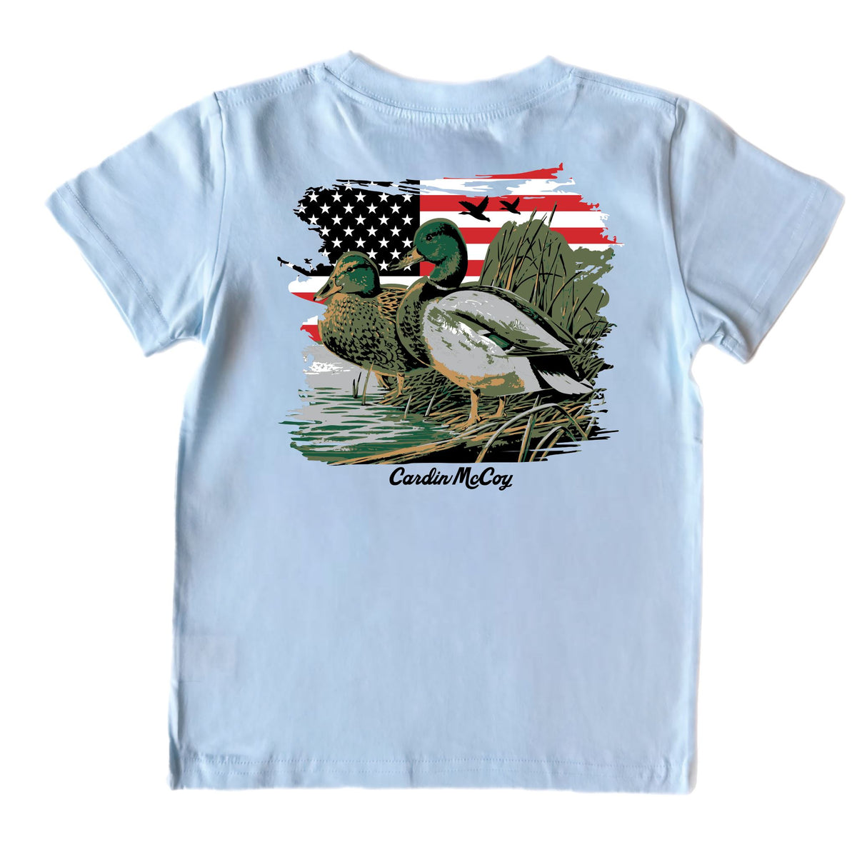 Boys' American Mallard Short-Sleeve Tee Short Sleeve T-Shirt Cardin McCoy Cool Blue XS (4/5) Pocket