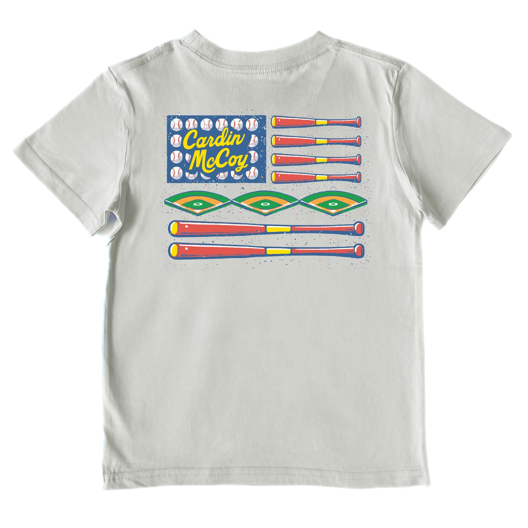 Boys' Baseball Flag Performance Short-Sleeve Tee Short Sleeve T-Shirt Cardin McCoy Gray Mist XXS (2/3) Performance