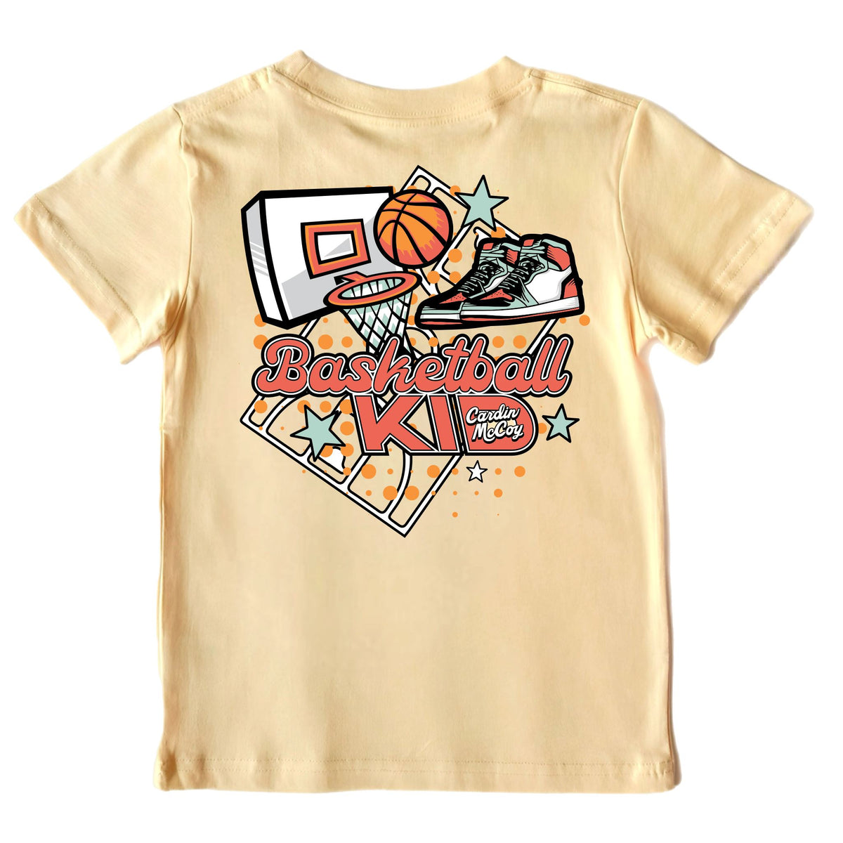 Boys' Basketball Kid Short-Sleeve Tee Short Sleeve T-Shirt Cardin McCoy Butter XXS (2/3) Pocket