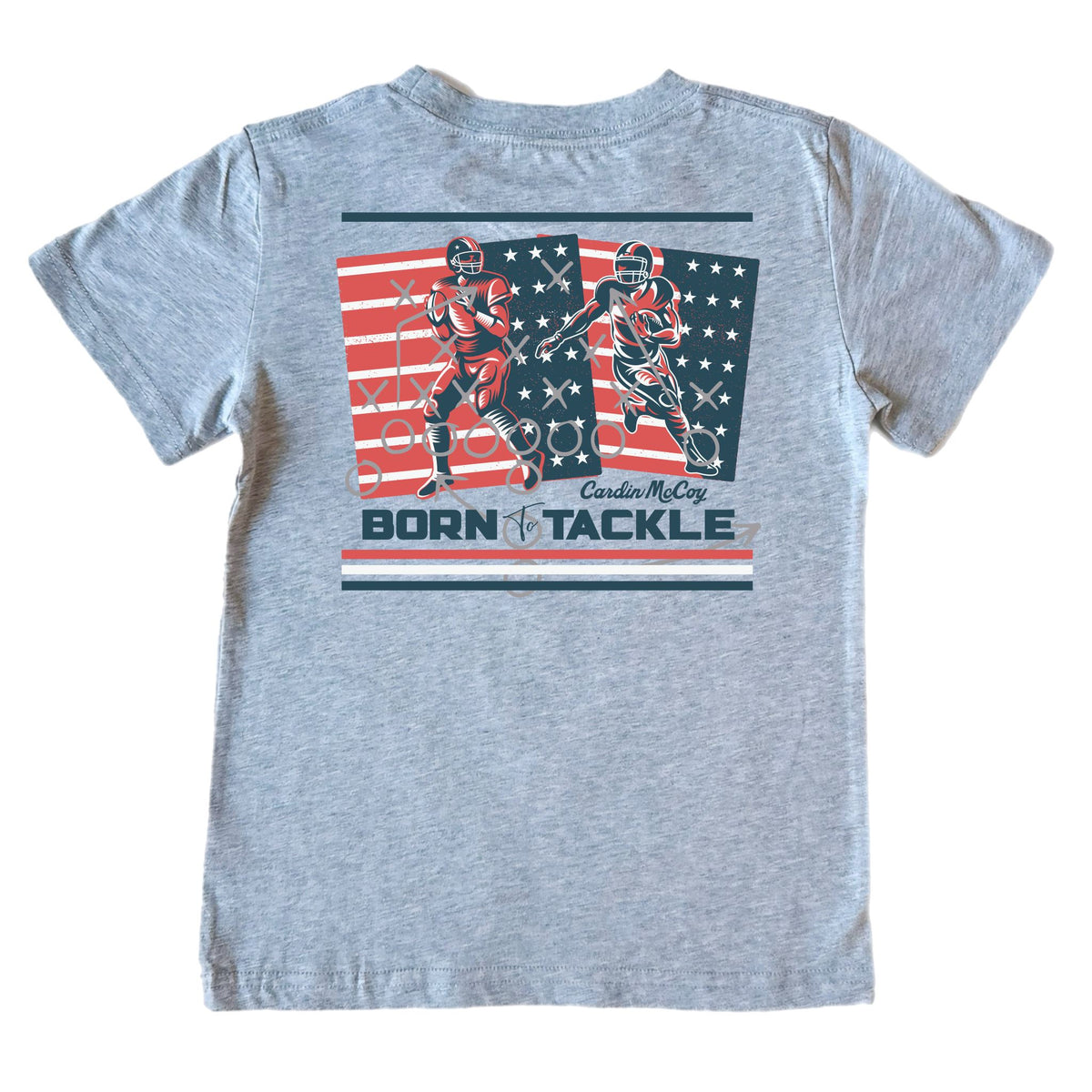 Boys' Born to Tackle Short-Sleeve Tee Short Sleeve T-Shirt Cardin McCoy Heather Gray XXS (2/3) Pocket