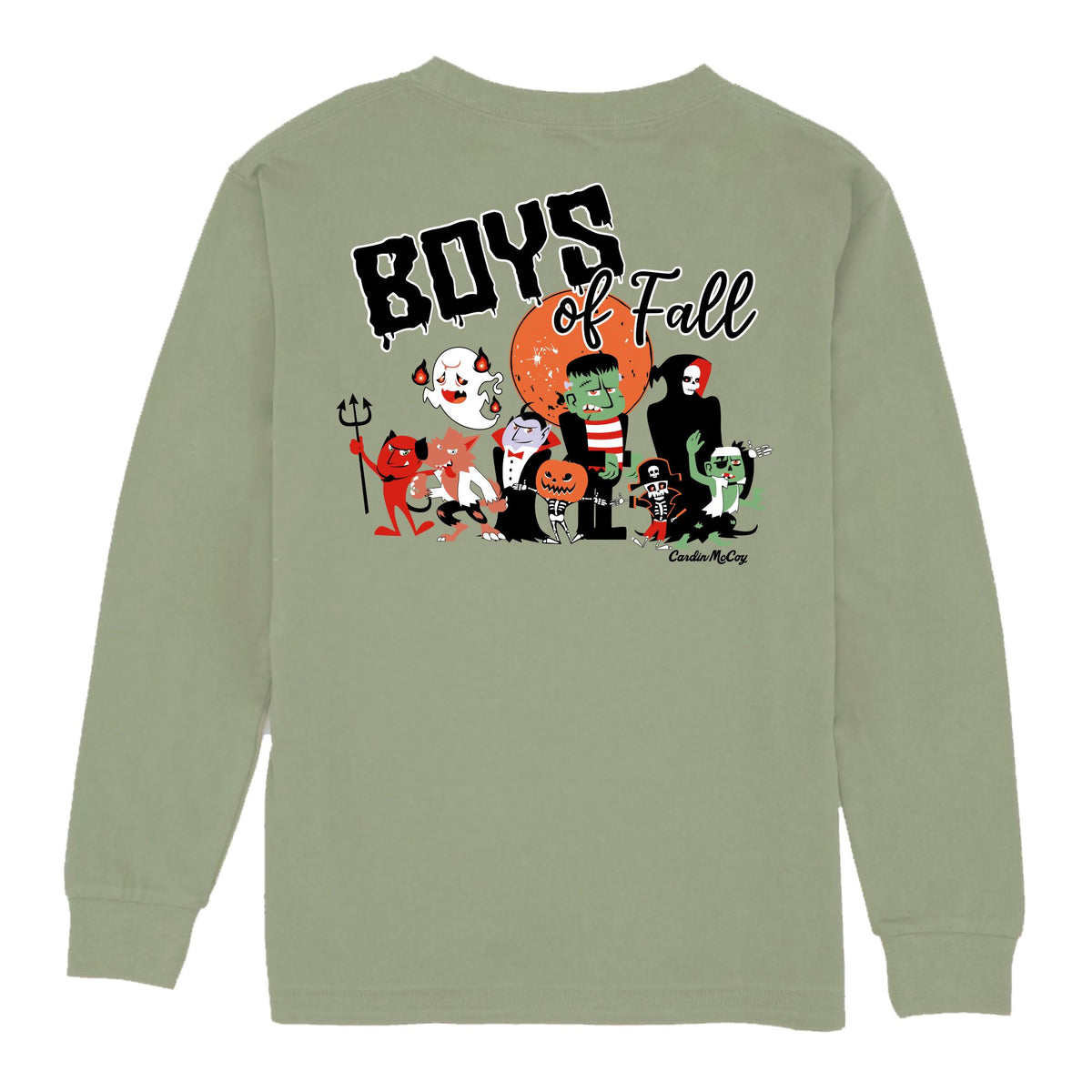 Boys' Boys of Fall Long-Sleeve Tee Long Sleeve T-Shirt Cardin McCoy Light Olive XXS (2/3) Pocket