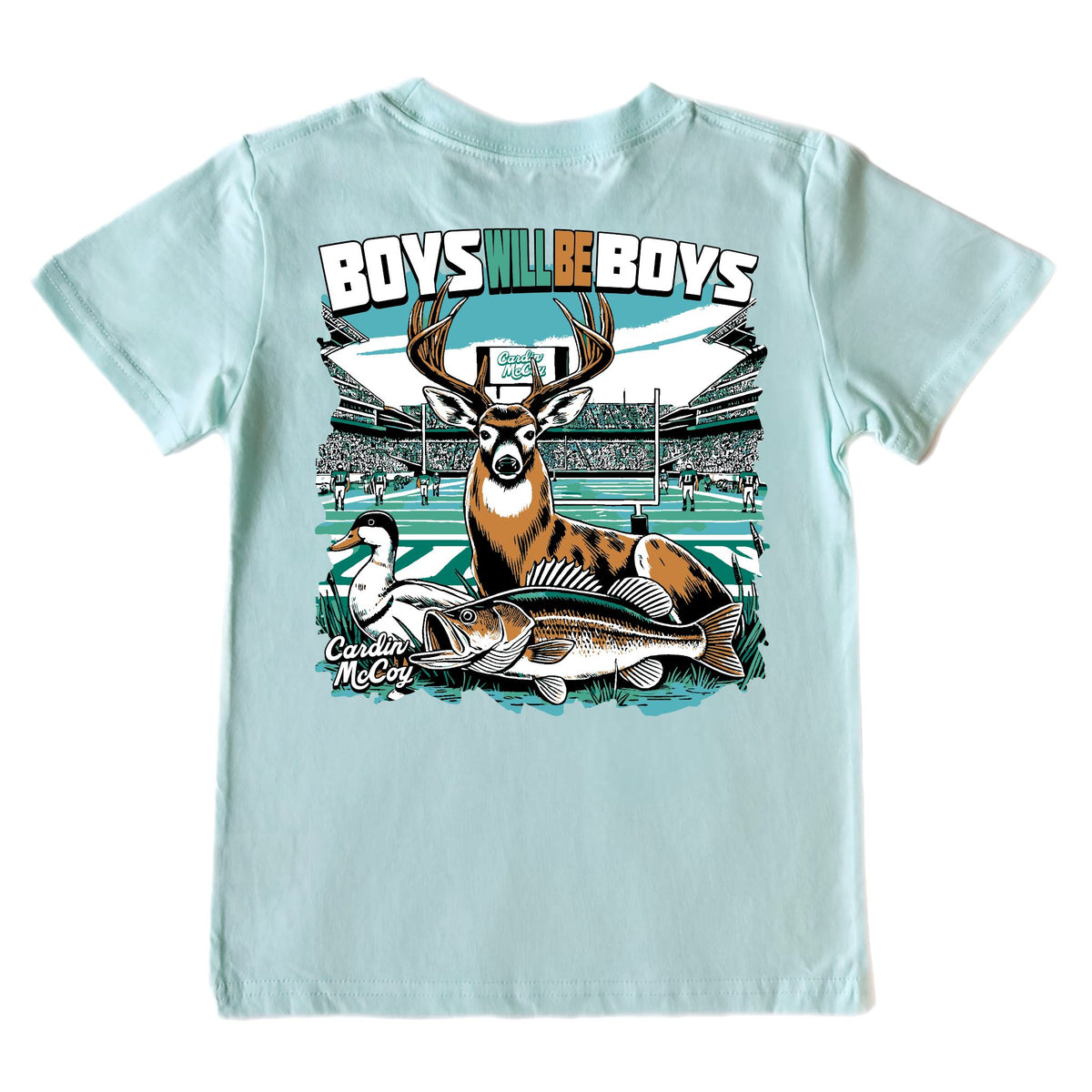 Boys' Boys Will Be Boys Short-Sleeve Tee Short Sleeve T-Shirt Cardin McCoy Blue Mint XXS (2/3) Pocket