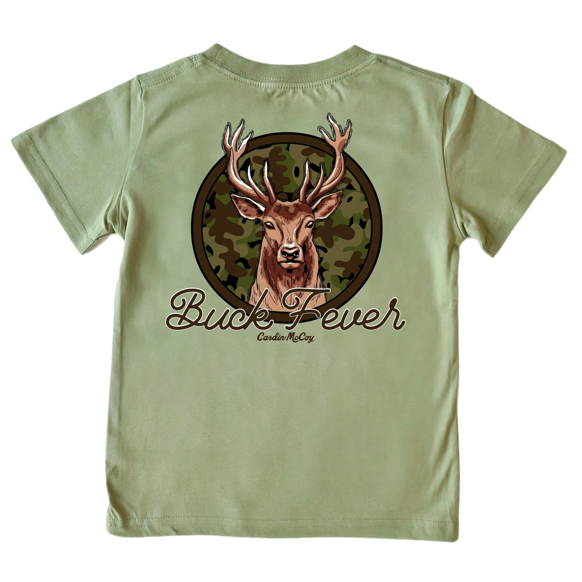 Boys' Buck Fever Short-Sleeve Tee Short Sleeve T-Shirt Cardin McCoy Light Olive XXS (2/3) Pocket