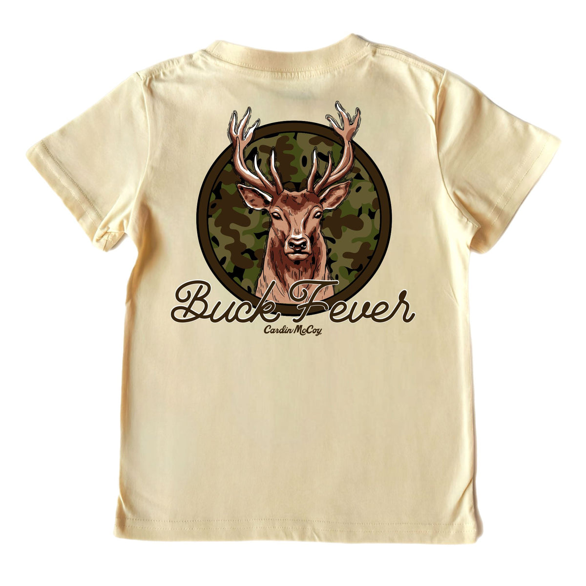 Boys' Buck Fever Short-Sleeve Tee Short Sleeve T-Shirt Cardin McCoy Sand XXS (2/3) Pocket