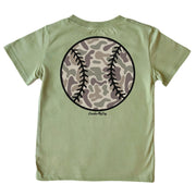 Boys' Camo Baseball Short-Sleeve Tee Short Sleeve T-Shirt Cardin McCoy Light Olive XXS (2/3) Pocket