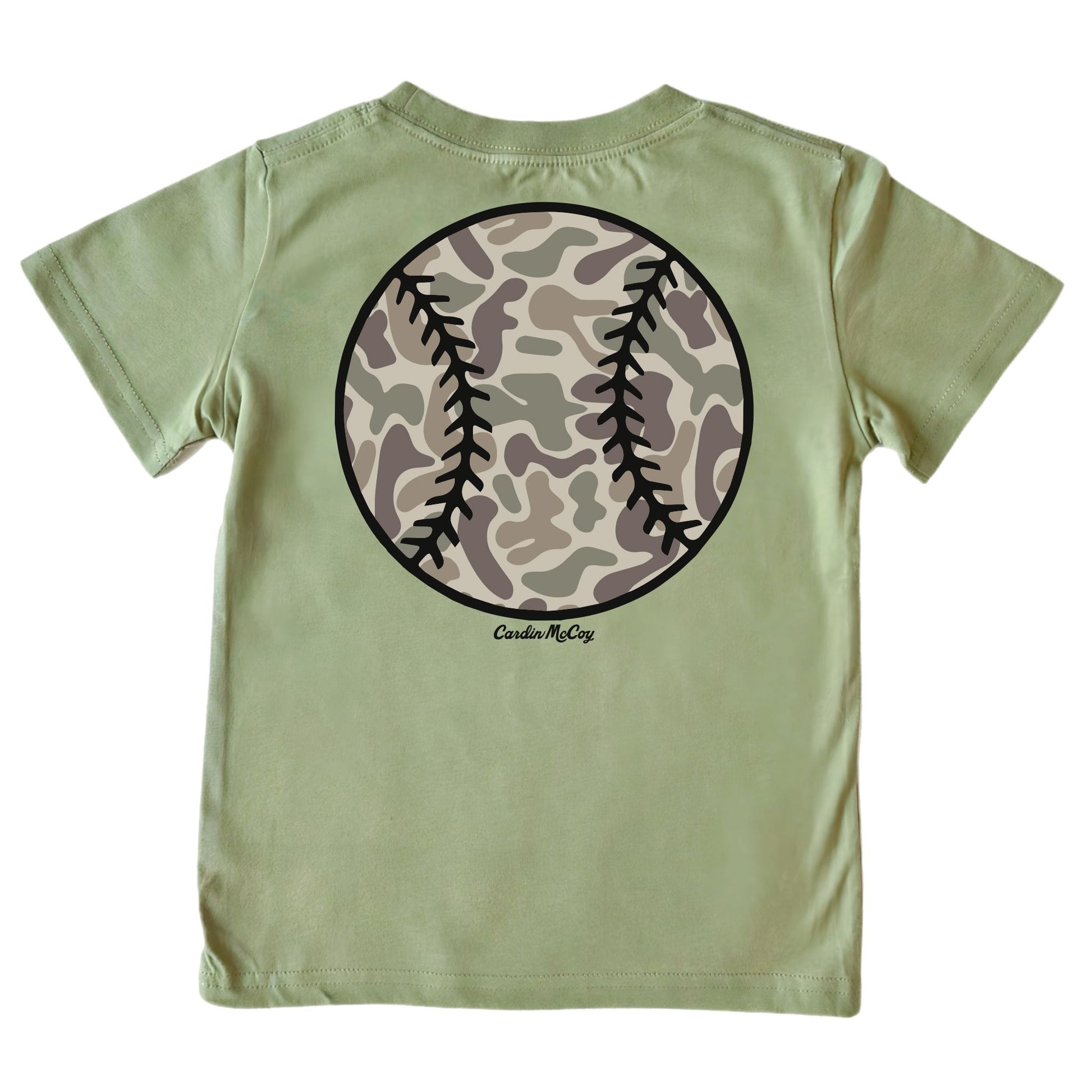 Boys' Camo Baseball Short-Sleeve Tee Short Sleeve T-Shirt Cardin McCoy Light Olive XXS (2/3) Pocket