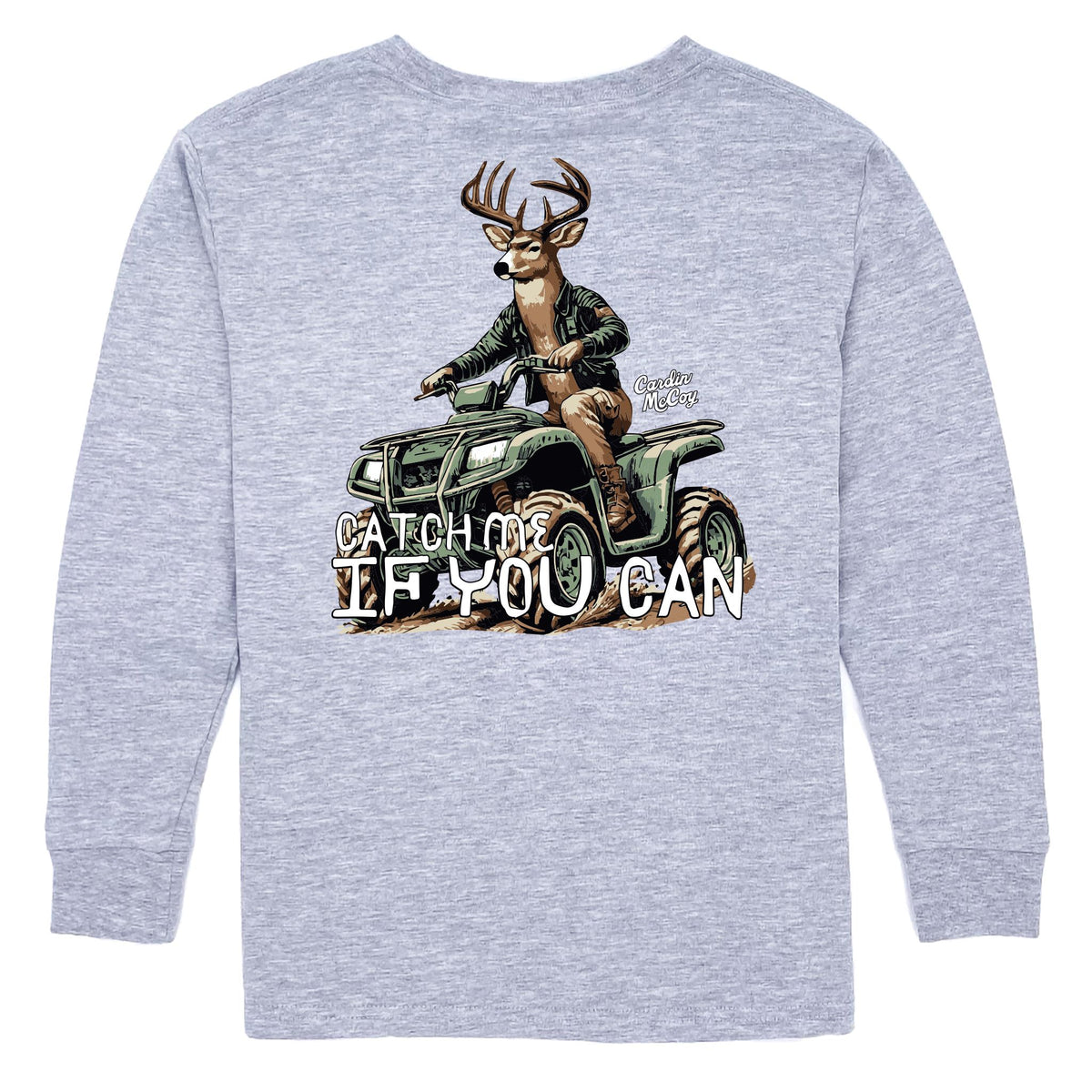 Boys' Catch Me If You Can Long-Sleeve Tee Long Sleeve T-Shirt Cardin McCoy Heather Gray XXS (2/3) Pocket