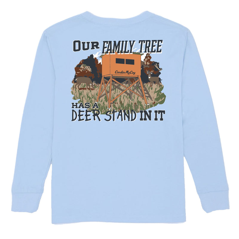 Boys' Family Tree Deer Stand Long-Sleeve Tee Long Sleeve T-Shirt Cardin McCoy Light Blue XXS (2/3) Pocket