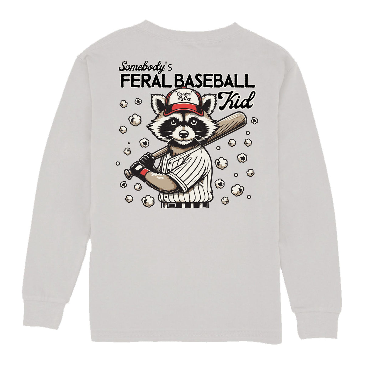 Boys' Feral Baseball Long-Sleeve Tee Long Sleeve T-Shirt Cardin McCoy Ice Gray XXS (2/3) Pocket