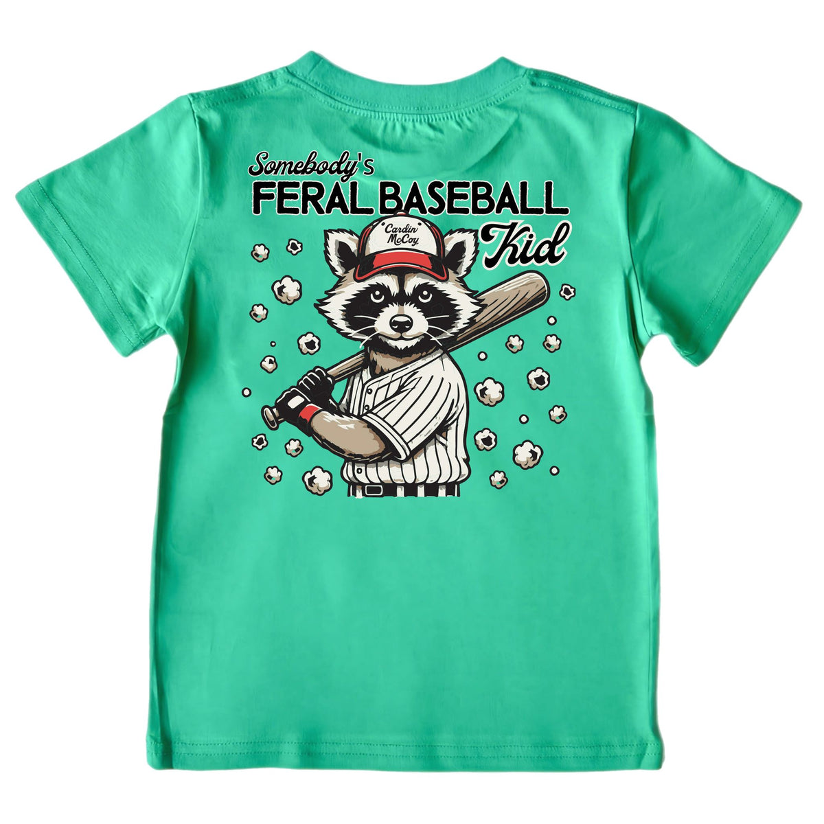 Boys' Feral Baseball Short-Sleeve Tee Short Sleeve T-Shirt Cardin McCoy Green XXS (2/3) Pocket