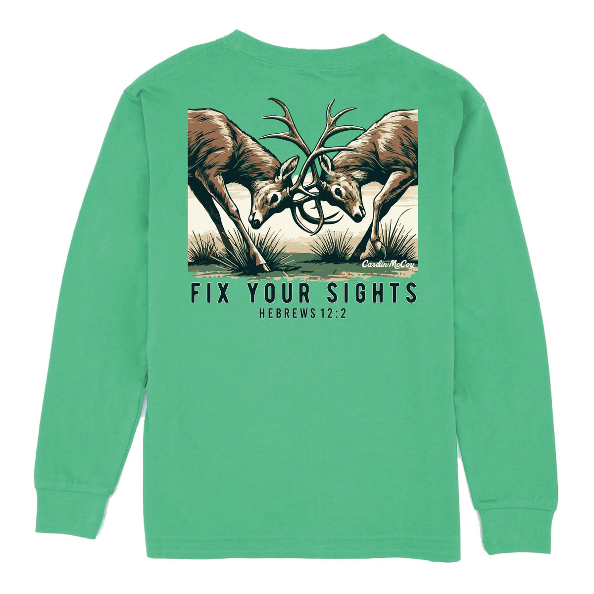 Boys' Fix Your Sights Long-Sleeve Tee Long Sleeve T-Shirt Cardin McCoy Green XXS (2/3) Pocket