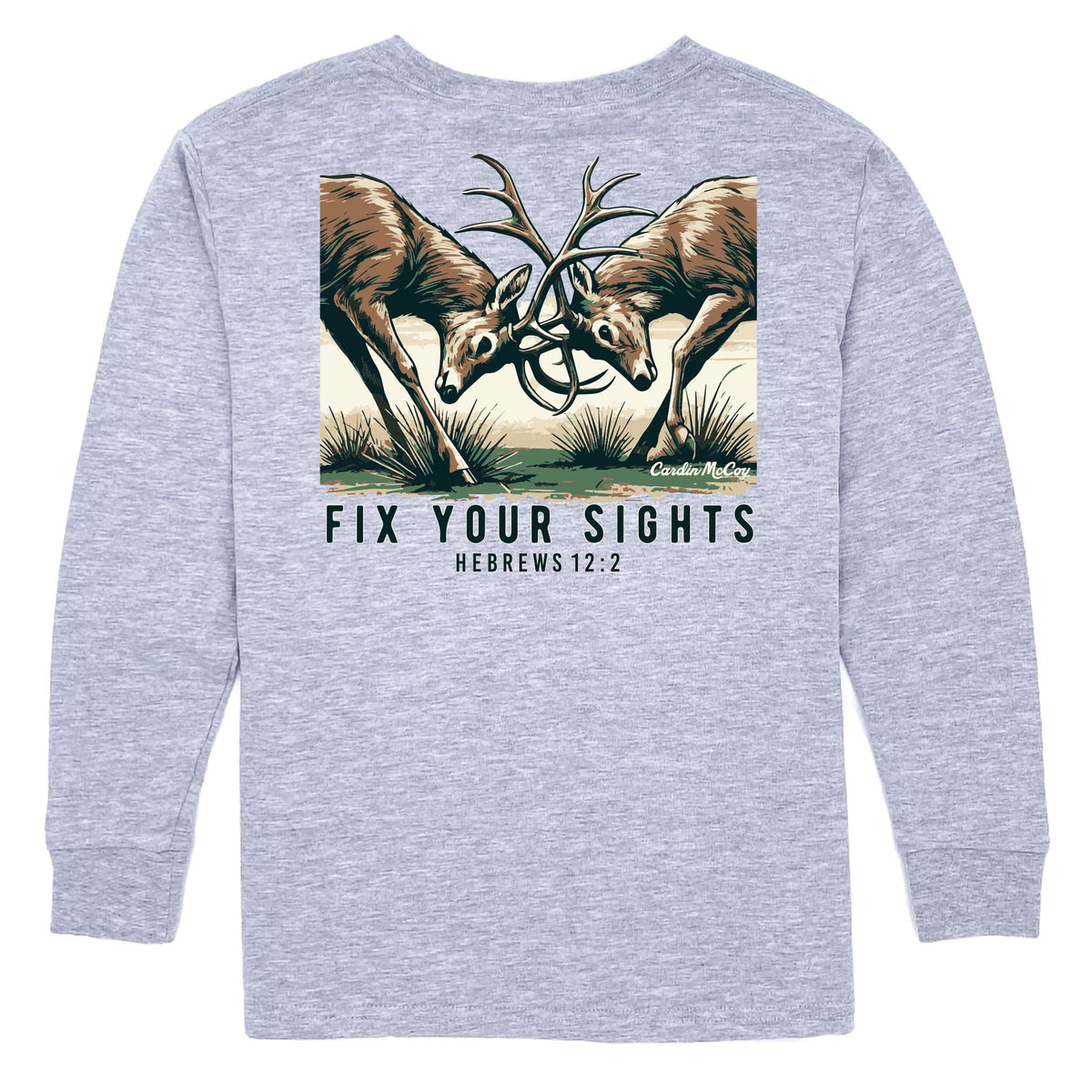 Boys' Fix Your Sights Long-Sleeve Tee Long Sleeve T-Shirt Cardin McCoy Heather Gray XXS (2/3) Pocket