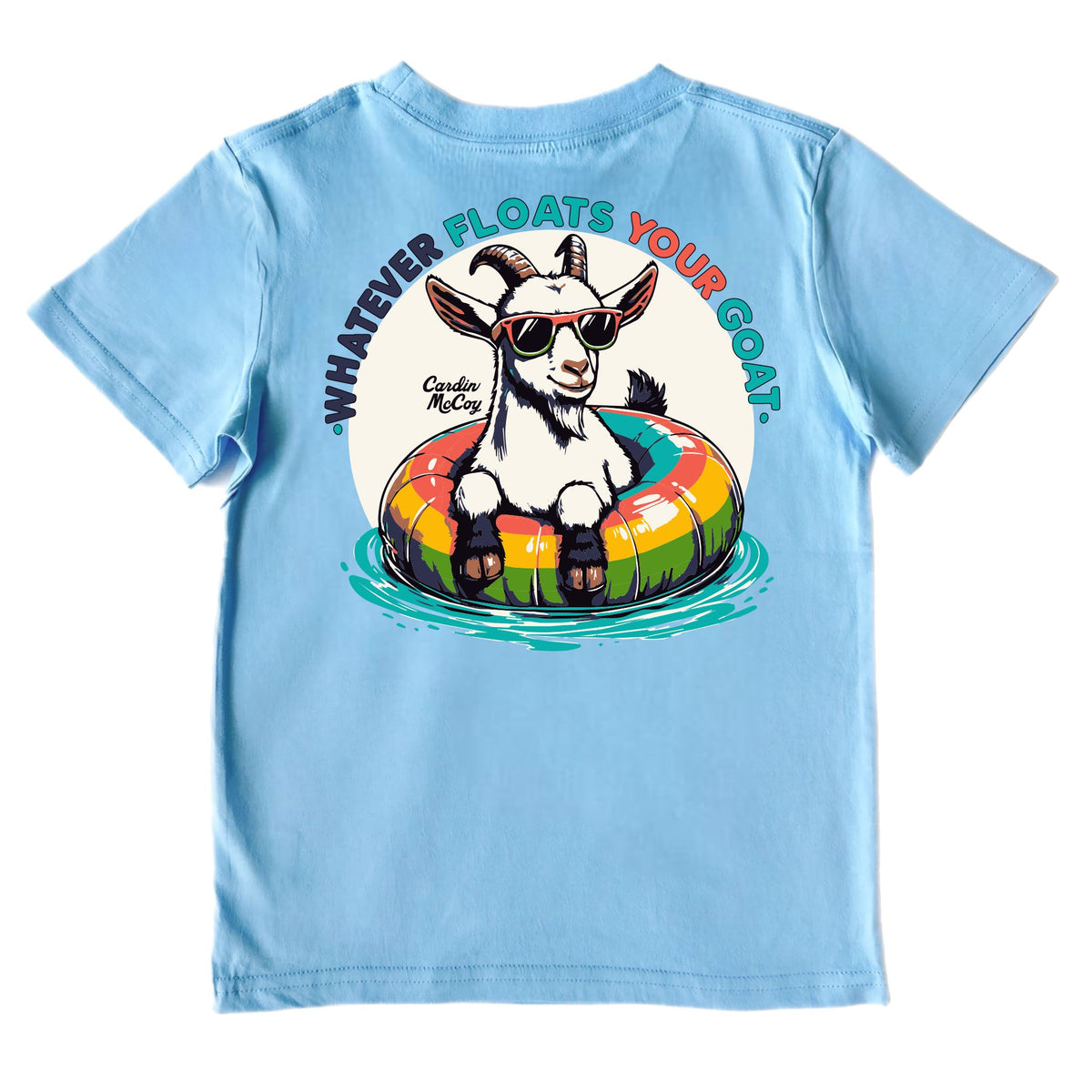 Boys' Floats Your Goat Short-Sleeve Tee Short Sleeve T-Shirt Cardin McCoy Light Blue XXS (2/3) Pocket