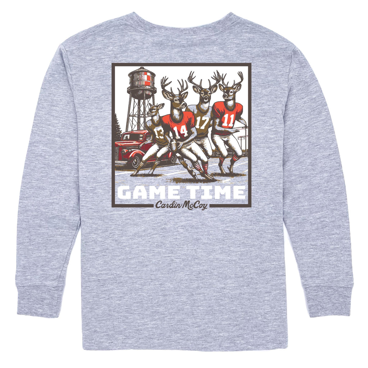 Boys' Game Time Long-Sleeve Tee Long Sleeve T-Shirt Cardin McCoy Heather Gray XXS (2/3) Pocket