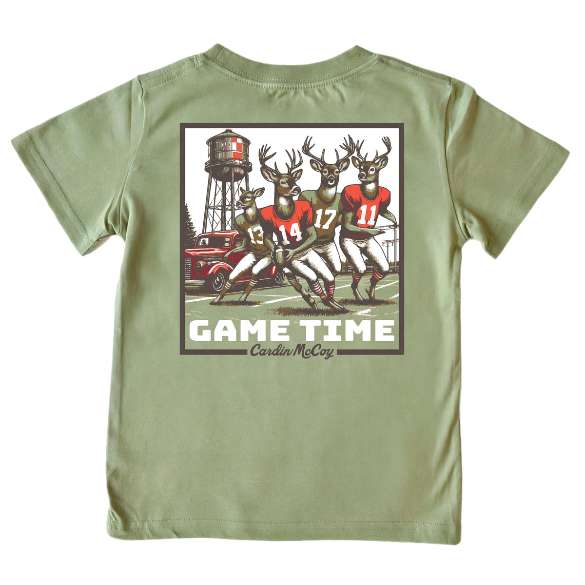 Boys' Game Time Short-Sleeve Tee Short Sleeve T-Shirt Cardin McCoy Light Olive XS (4/5) Pocket