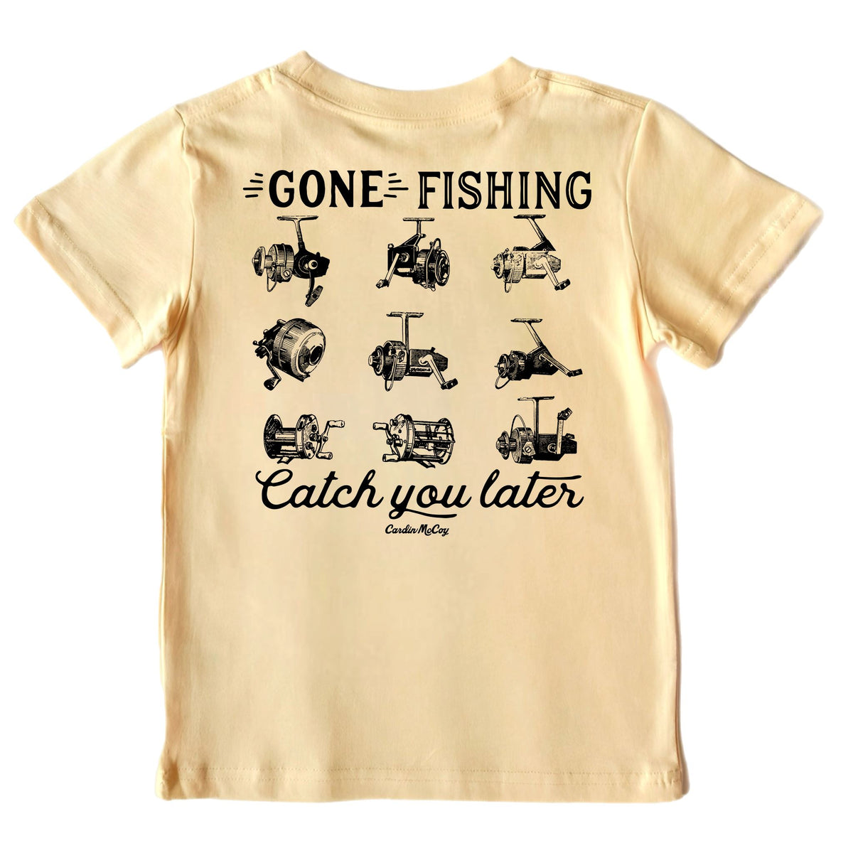 Boys' Gone Fishing Reels Short-Sleeve Tee Short Sleeve T-Shirt Cardin McCoy Butter XXS (2/3) Pocket