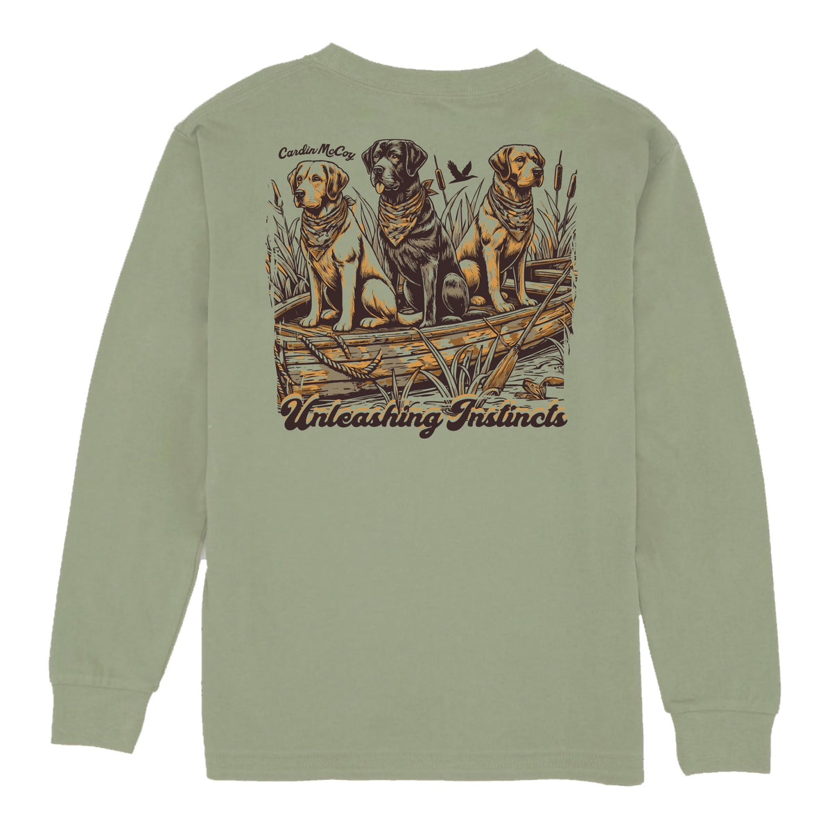 Boys' Good Instincts Long-Sleeve Tee Long Sleeve T-Shirt Cardin McCoy Light Olive XXS (2/3) Pocket