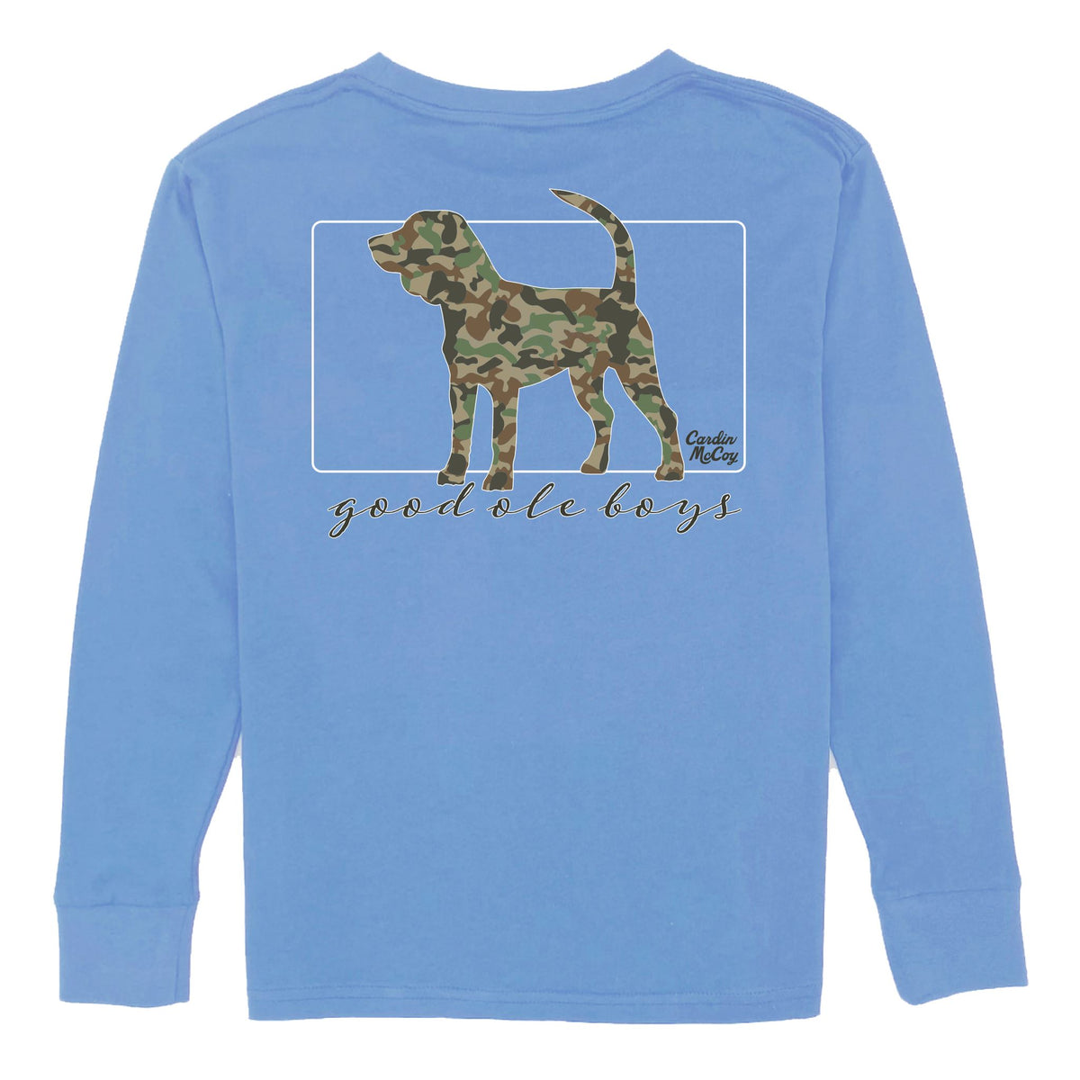 Boys' Good Ole Boys Dog Long-Sleeve Tee Long Sleeve T-Shirt Cardin McCoy Carolina Blue XXS (2/3) Pocket