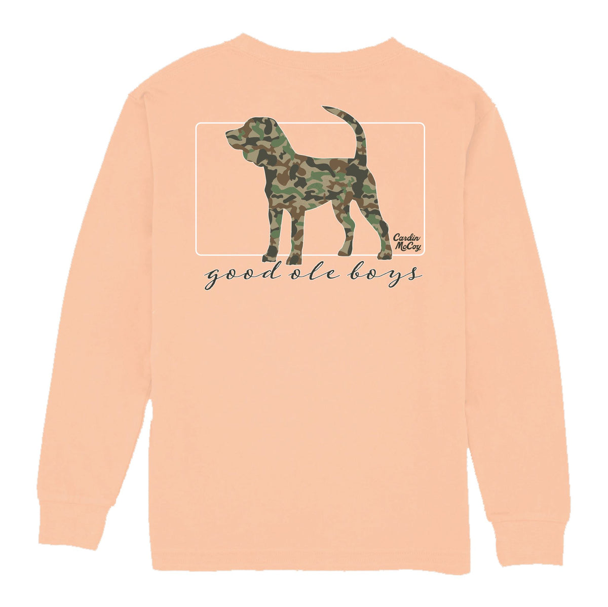 Boys' Good Ole Boys Dog Long-Sleeve Tee Long Sleeve T-Shirt Cardin McCoy Peach XXS (2/3) Pocket